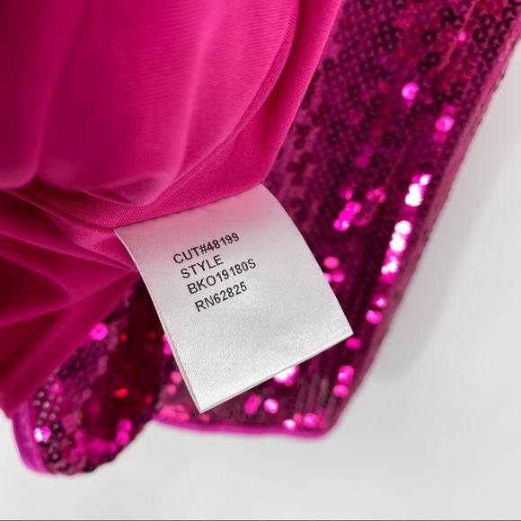 Tadashi Shoji SHO Taylor Sequin Open Back Mini Dress Pink - Picture 9 of 9